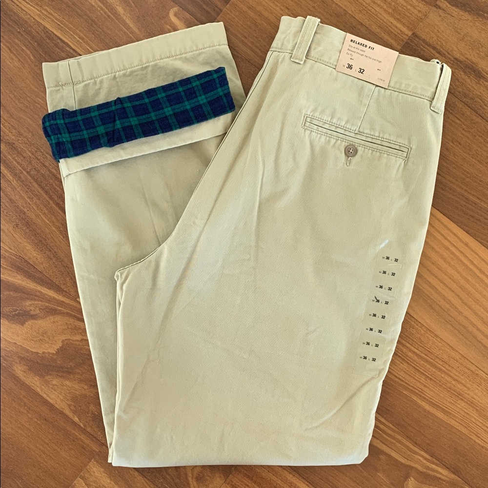 J. Crew Men's Flannel Lined Chino Pants size 36 x 32 NWT